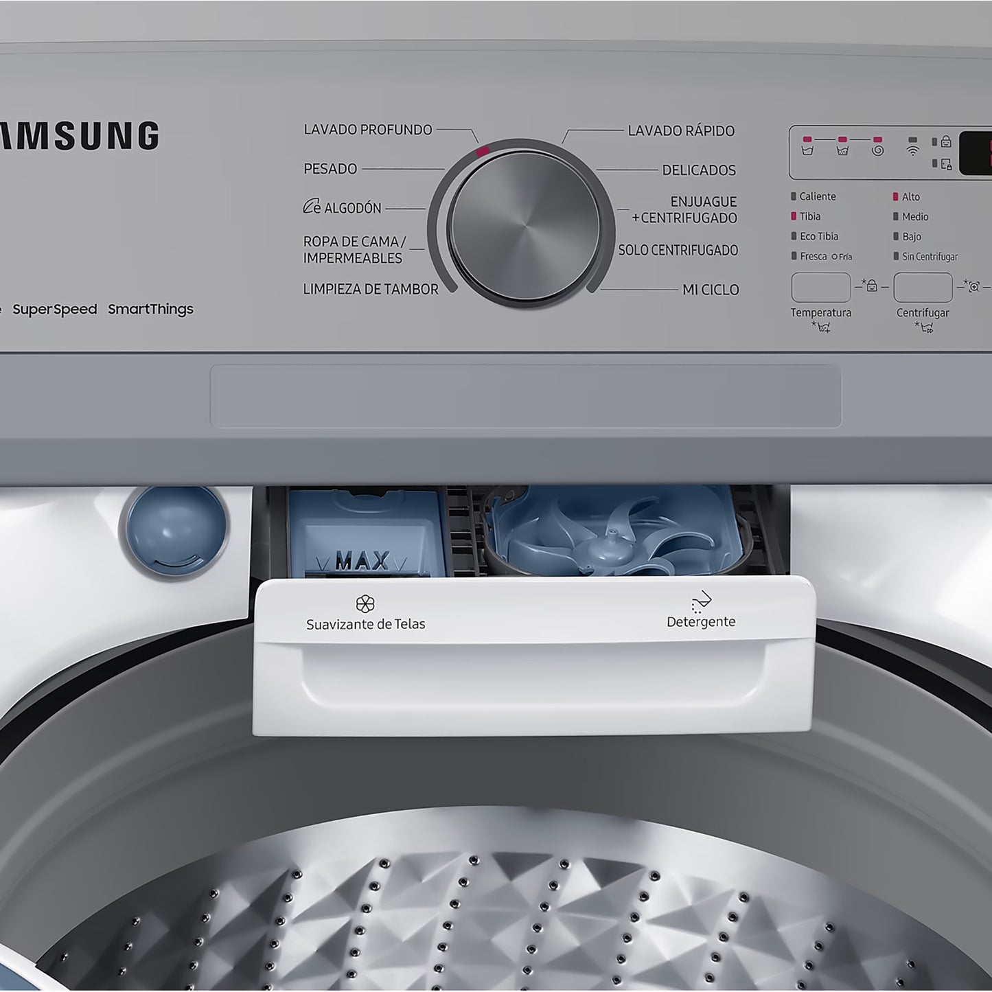 Lavadora Automática Samsung 23 Kilos Carga Superior Blanca WA23C3553GW