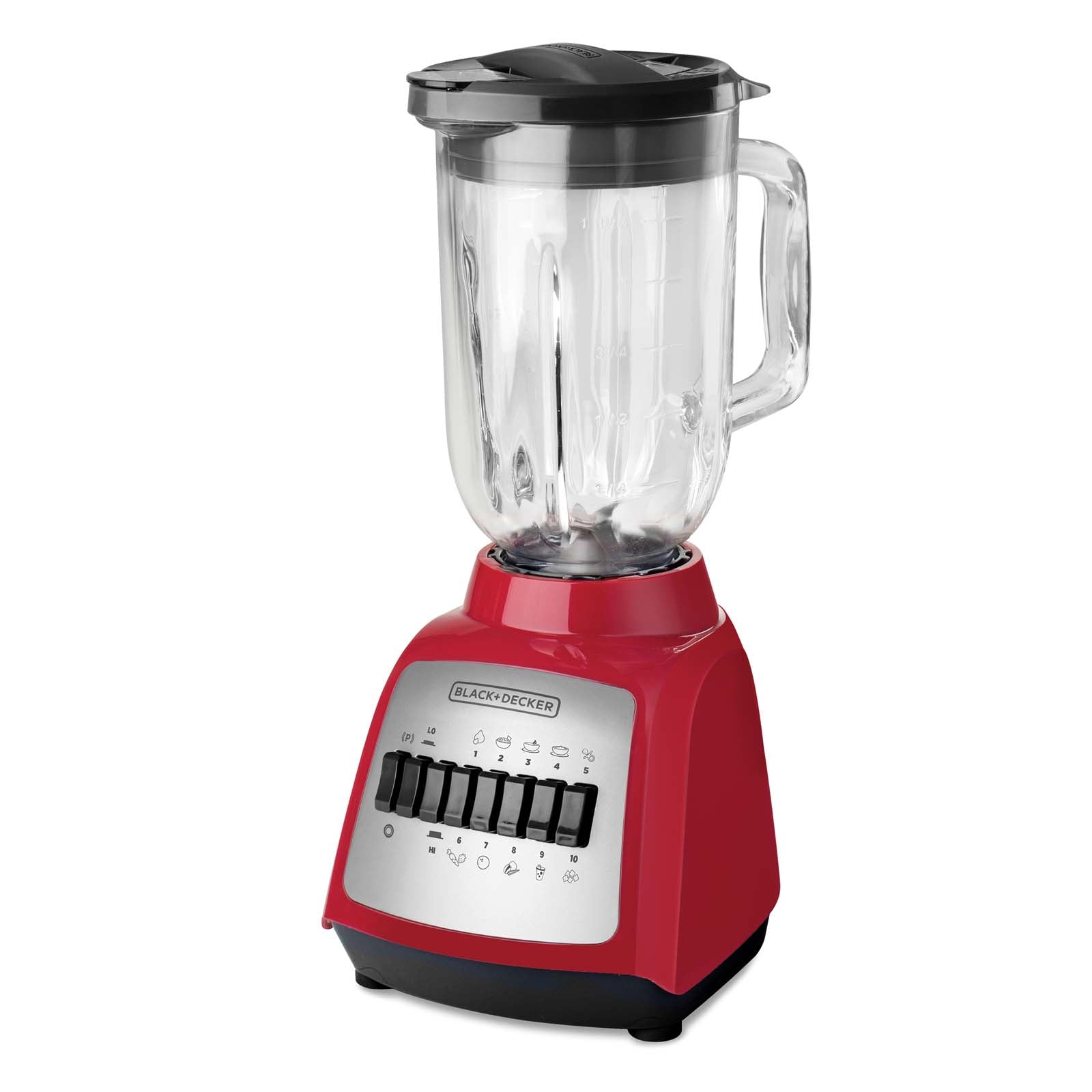 Licuadora Black Decker Vaso de Vidrio 1.25 Litros BLBD210G ROJO