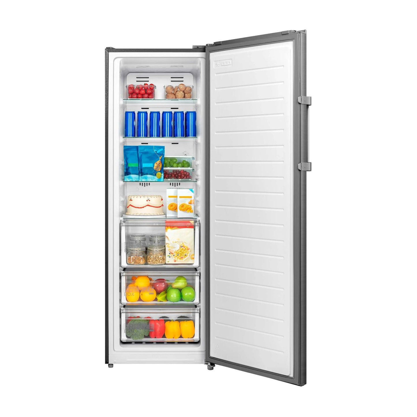 Congelador Vertical Midea 9 Pies Cúbicos Inverter Quattro Gris MDRU333FEM46