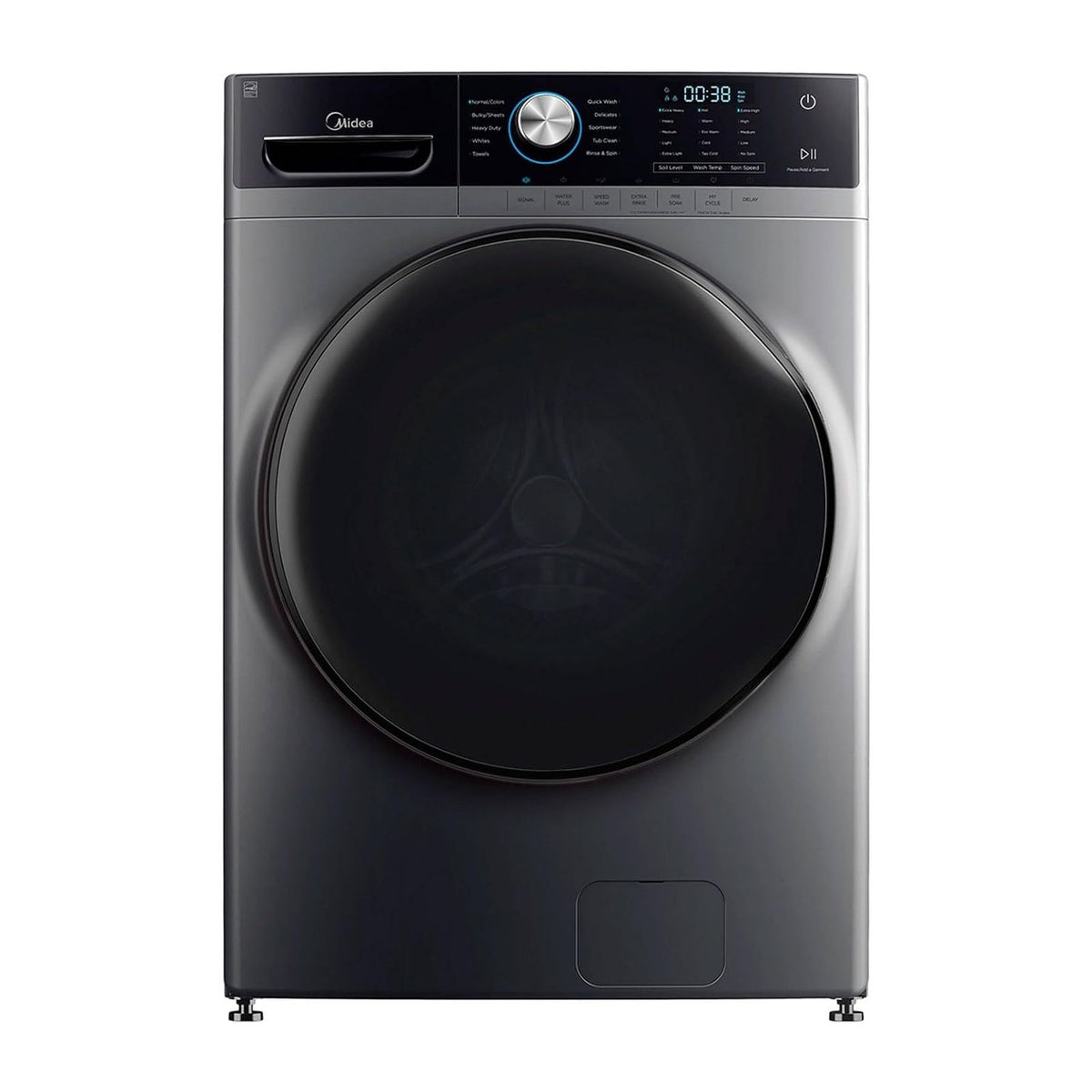 Lavadora Midea Titan Wash 21 Kilos Carga Frontal Inverter Gris MH04W210S