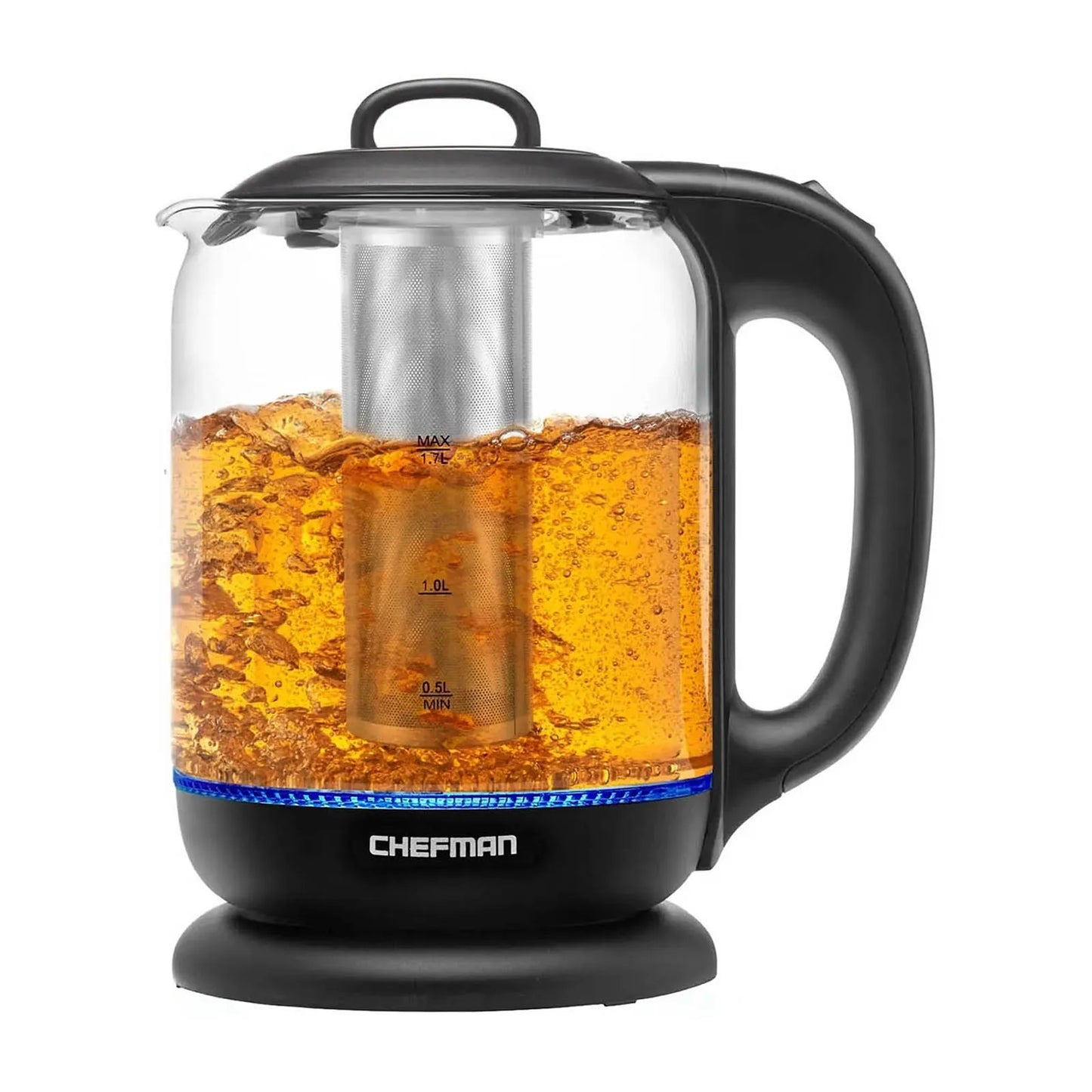 Hervidor Eléctrico de Cristal con Infusor de Té 1.7 Lts Chefman RJ11-17-GM-TI