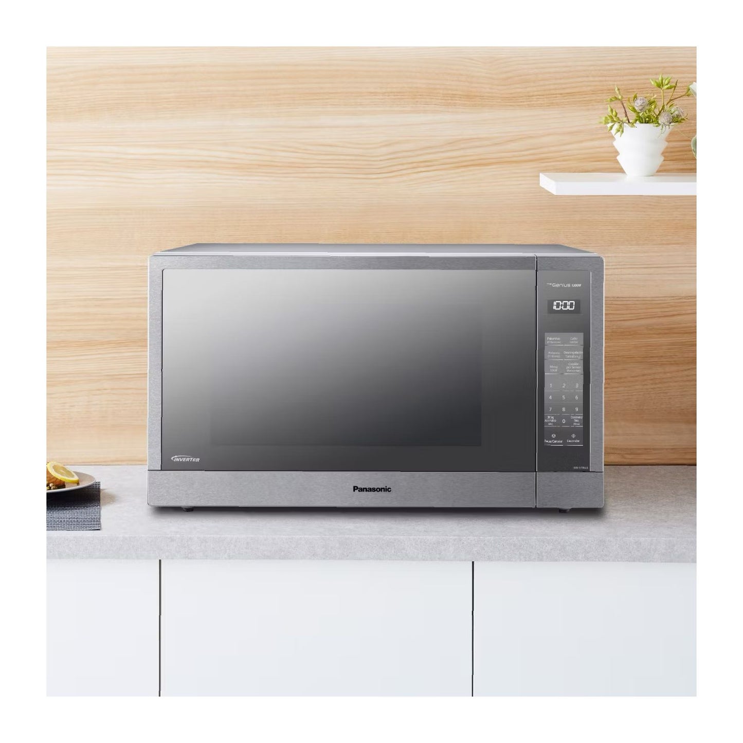 Horno de Microondas Panasonic 2.2 Pies Cúbicos Inverter Gris NN-ST96LSRPH