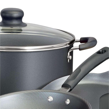 Batería de Cocina Tramontina Primaware Nonstick 18 Piezas Negra + Juego de Cubiertos 24 Piezas PAQ-32200-267