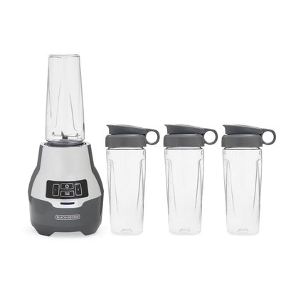 Licuadora Personal Black+Decker 4 Vasos de Plástico 500ml Gris PB2004G