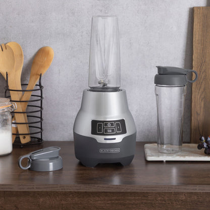 Licuadora Personal Black+Decker 4 Vasos de Plástico 500ml Gris PB2004G
