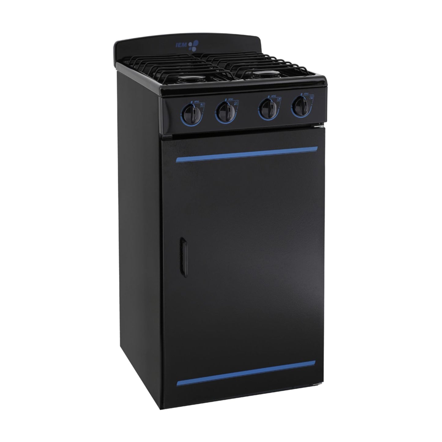 Estufa de Piso IEM 20 Pulgadas 4 Quemadores Negra PIG5101NN0