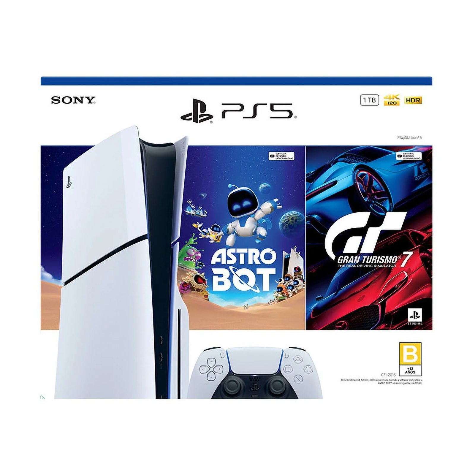 PlayStation PlayStation 5 Slim 1 TB con lector de discos + Astro Bot y Gran Turismo 7