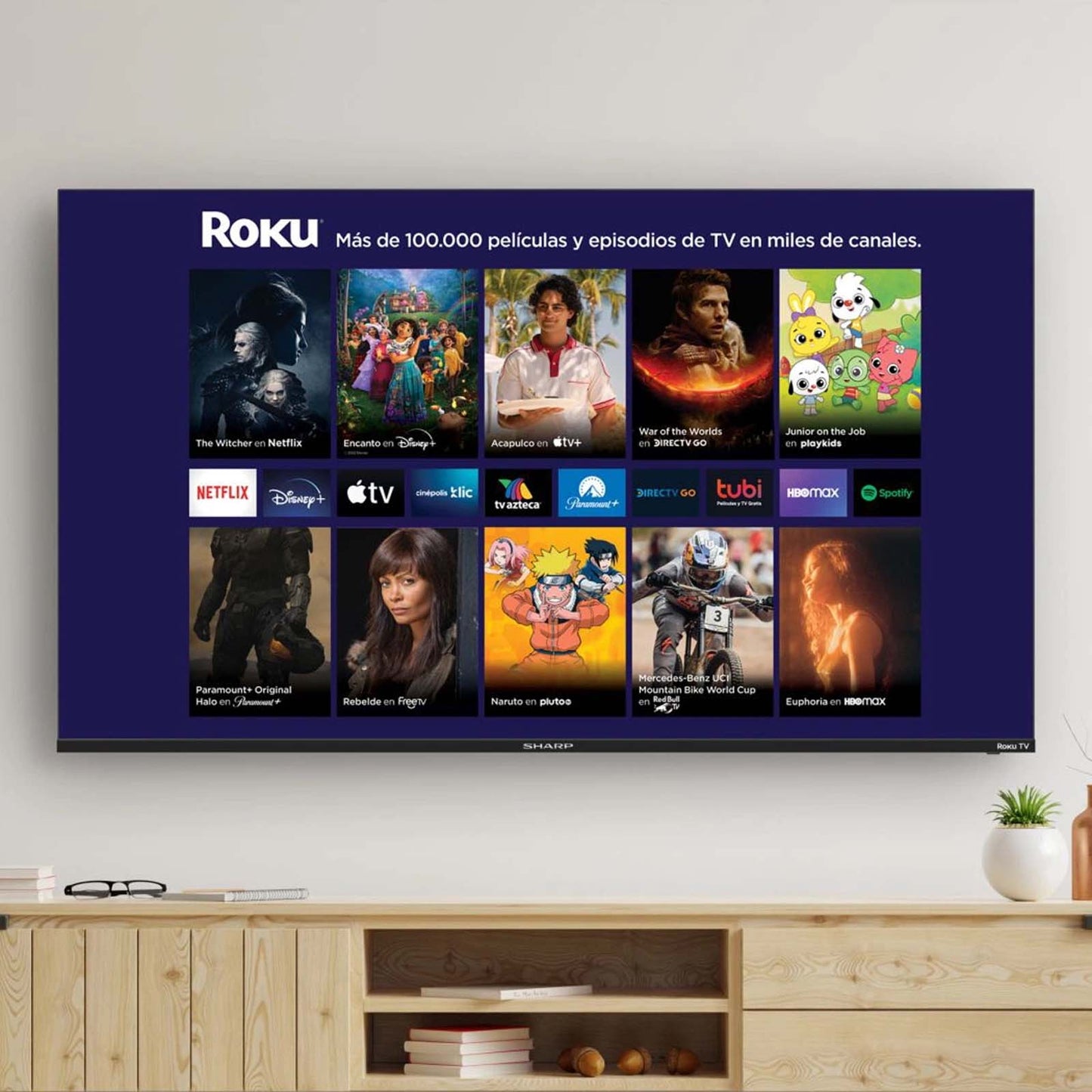 Televisión Pantalla 65 Pulgadas Sharp Aquos Frameless Roku TV 4K UHD 4TC65DL7UR