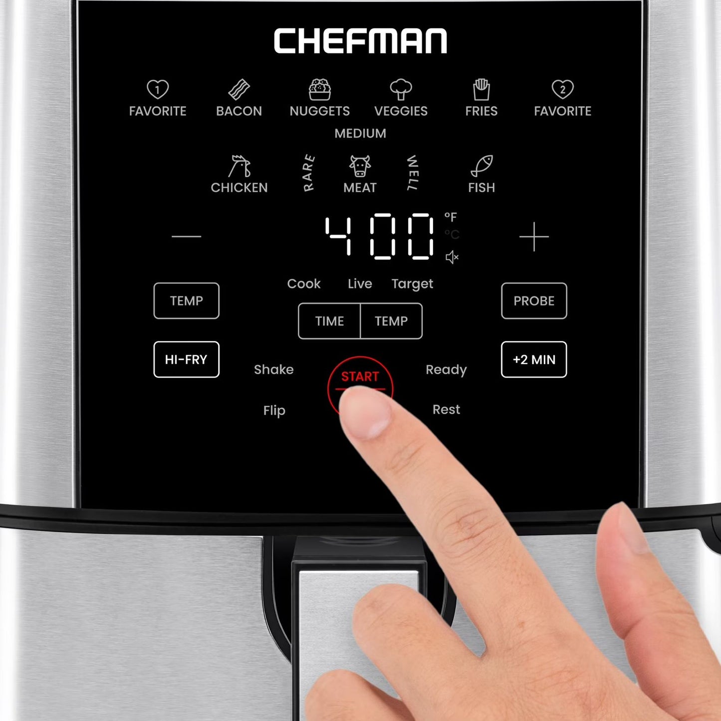 Freidora de Aire Chefman ExacTemp 7.5 Litros Gris RJ38-SQSS-8T2P-D-MX
