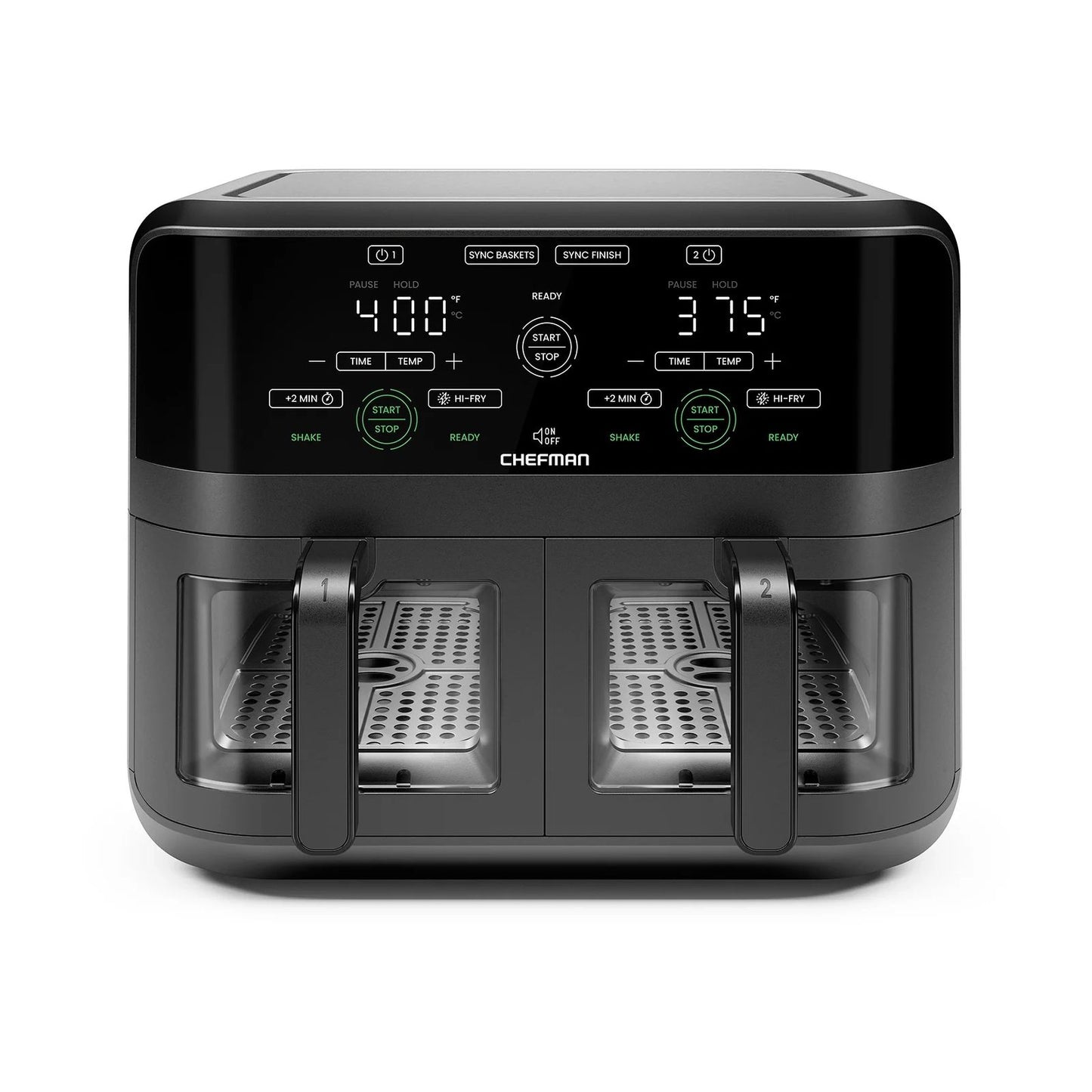 Freidora de Aire Chefman TurboFry Doble Canasta 5.6 Litros Negra RJ38-SQPF-3TDB