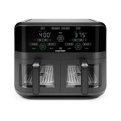 Freidora de Aire Chefman TurboFry Doble Canasta 5.6 Litros Negra RJ38-SQPF-3TDB