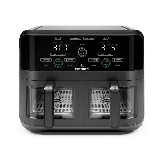 Freidora de Aire Chefman TurboFry Doble Canasta 5.6 Litros Negra RJ38-SQPF-3TDB