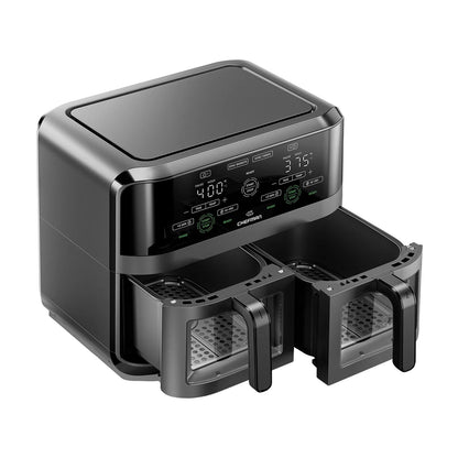 Freidora de Aire Chefman TurboFry Doble Canasta 5.6 Litros Negra RJ38-SQPF-3TDB