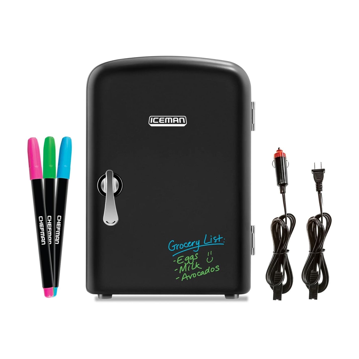 Mini Refrigerador Iceman 4 Litros Puerta Pizarrón Negro RJ48-BLACK-DE-4
