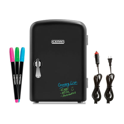 Mini Refrigerador Iceman 4 Litros Puerta Pizarrón Negro RJ48-BLACK-DE-4