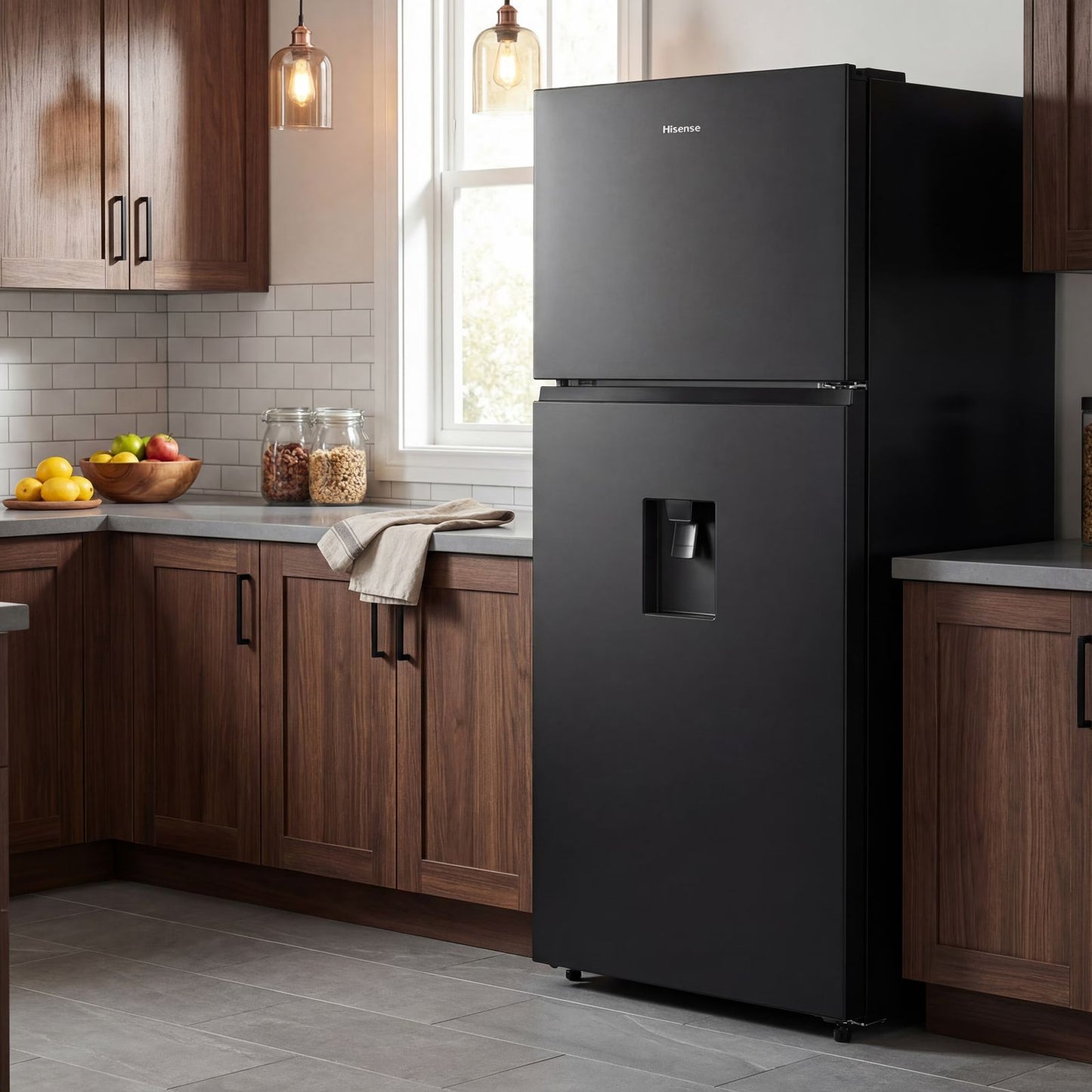 Refrigerador Hisense 14 Pies Cúbicos Top Mount con Despachador de Agua Negro RT14N6BDX