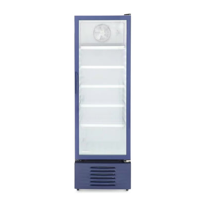Refrigerador Vitrina 9 Pies Cúbicos Hisense Azul Puerta de Vidrio CVC494N3AWX