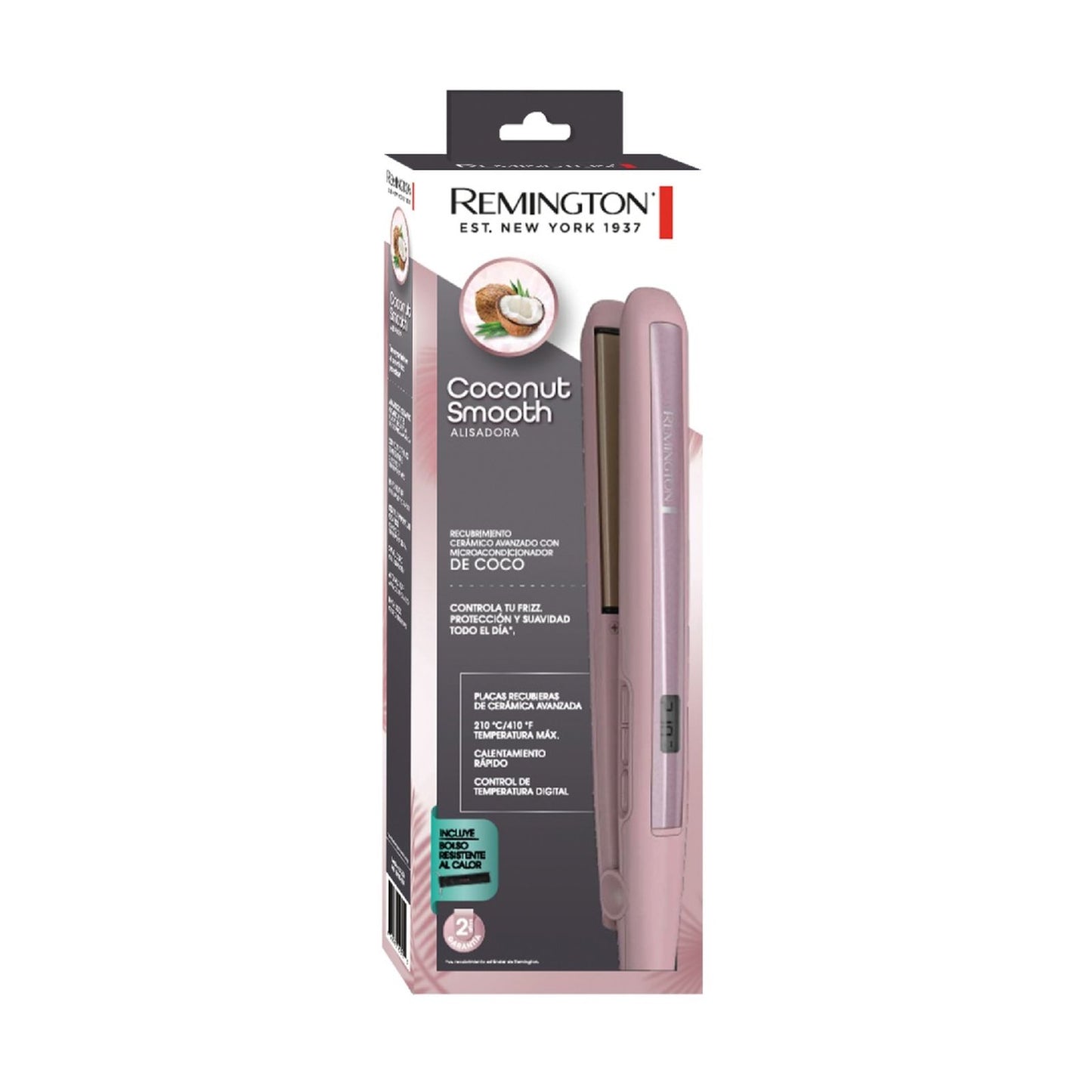 Plancha Alaciadora Remington Coconut Smooth Rosa S5901-110F