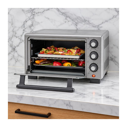 Horno Eléctrico Oster con Freidora de Aire 17 Litros Gris 1400W TSSTTV17MAFNS