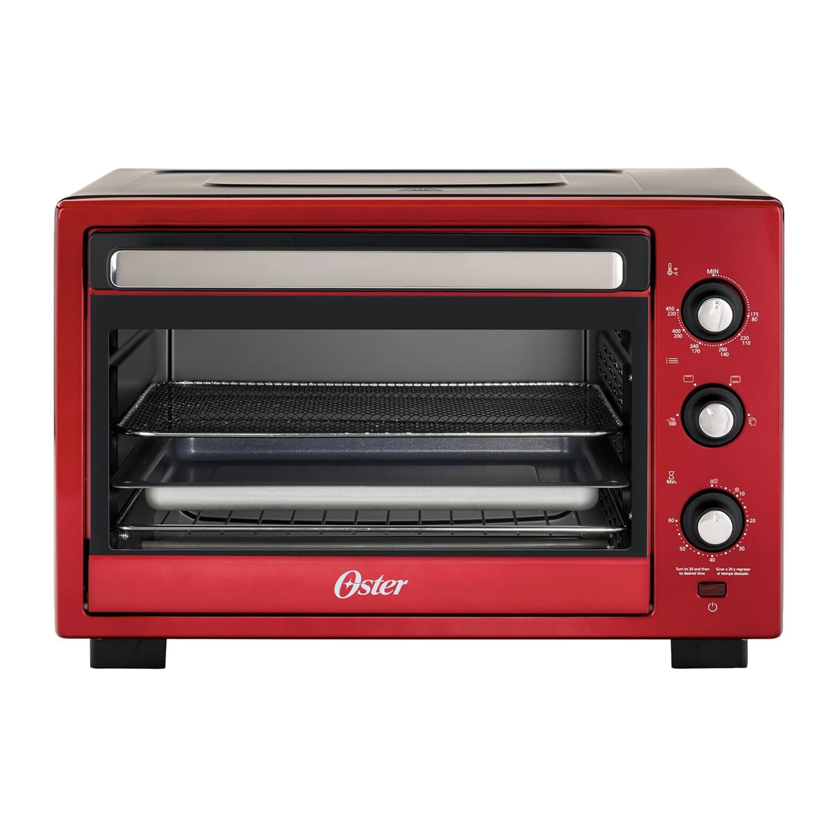 Horno Eléctrico con Freidora de Aire Oster 30 Litros Rojo TSSTTV30MAF-R