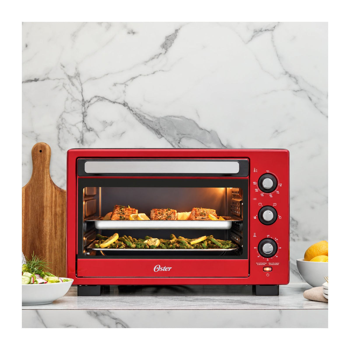 Horno Eléctrico con Freidora de Aire Oster 30 Litros Rojo TSSTTV30MAF-R