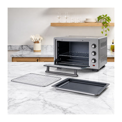Horno Eléctrico Oster con Freidora de Aire 30 Litros Gris TSSTTV30MAFNS