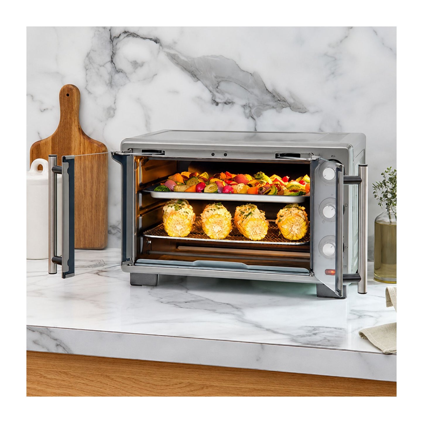 Horno Eléctrico con Freidora de Aire Oster 35 Litros Gris TSSTTV35FDMAF