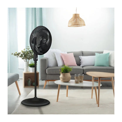 Ventilador de Pedestal T-fal Air Maxx Repelente 16 Pulgadas Negro VE3179X0