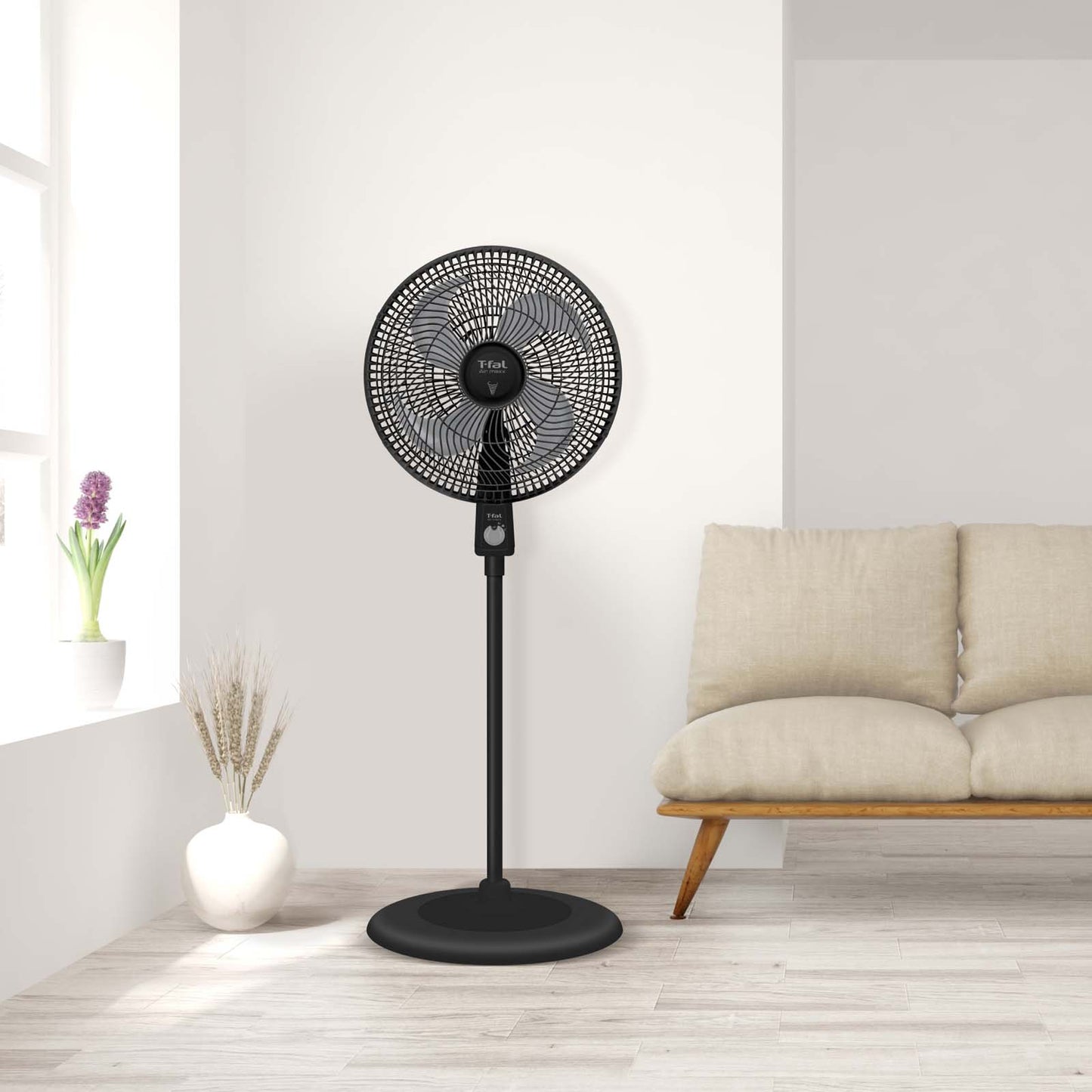 Ventilador de Pedestal T-fal 16 Pulgadas Negro Air Maxx VE3199X0