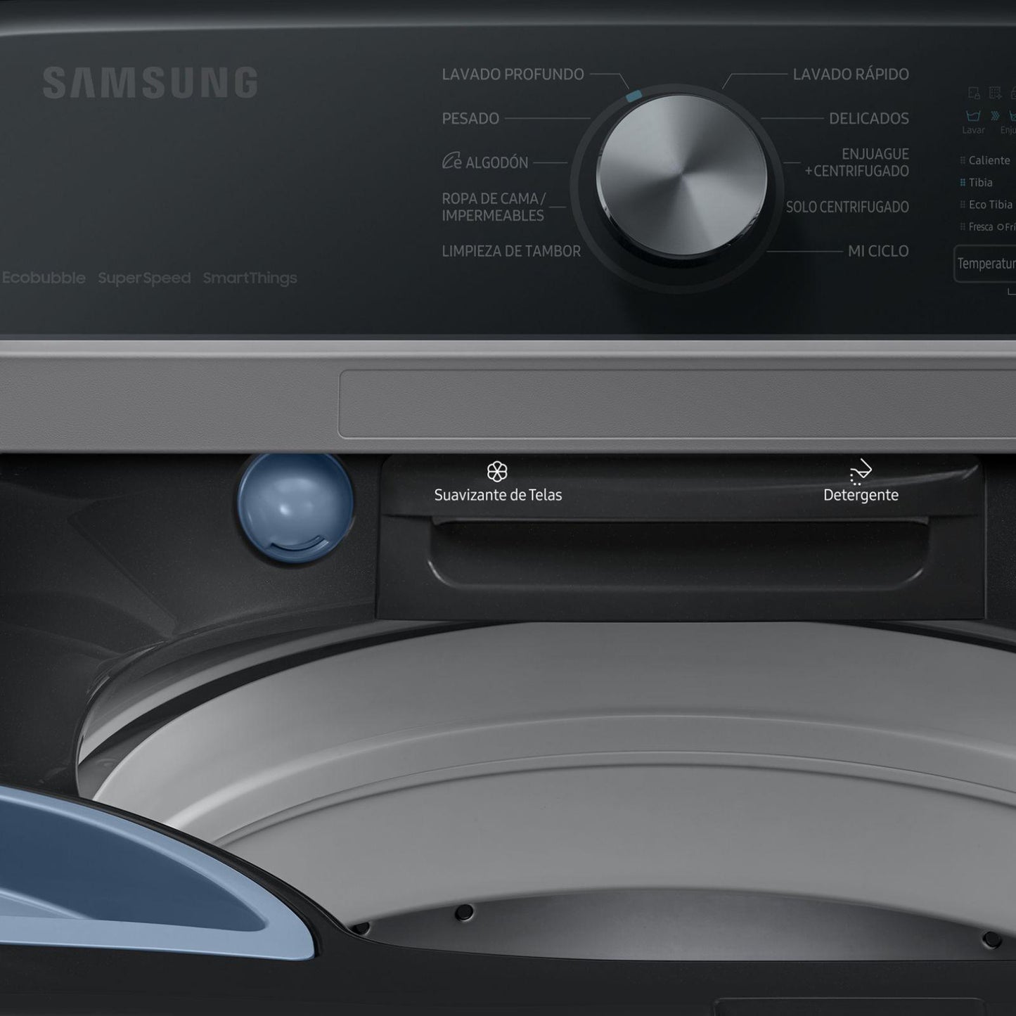 Lavadora Digital Inverter Samsung 22 Kilos Carga Superior Negra WA22C3544GV