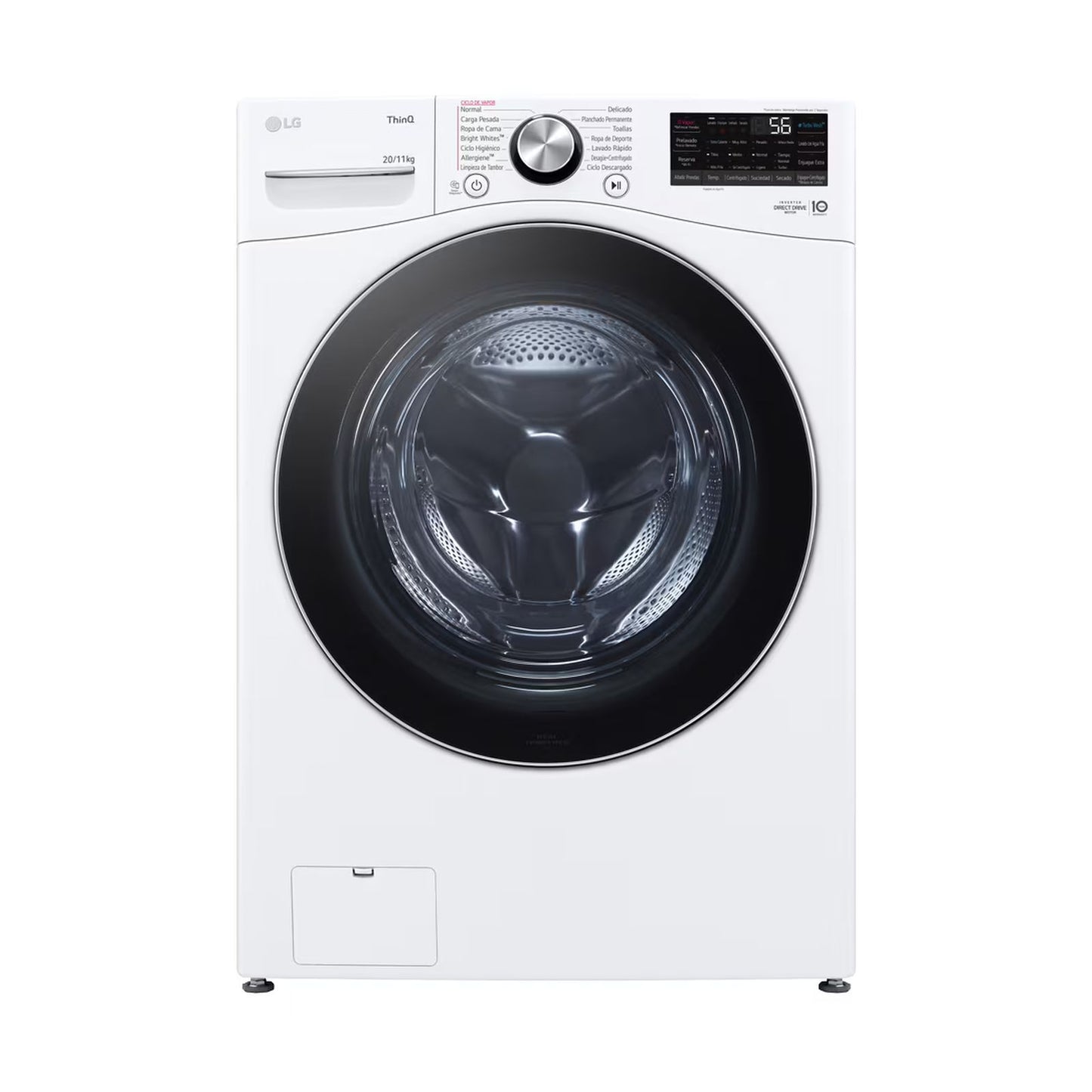 Lavasecadora LG 20 Kilos Carga Frontal Blanca WD20WV26R