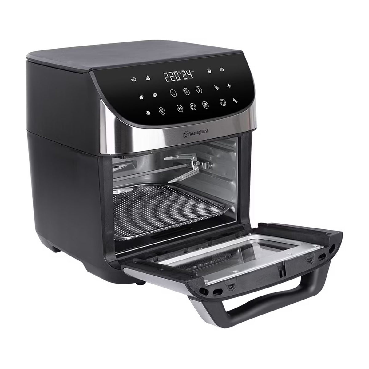 Horno Eléctrico Digital con Freidora de Aire Westinghouse 12 Litros Negro WKAF6103