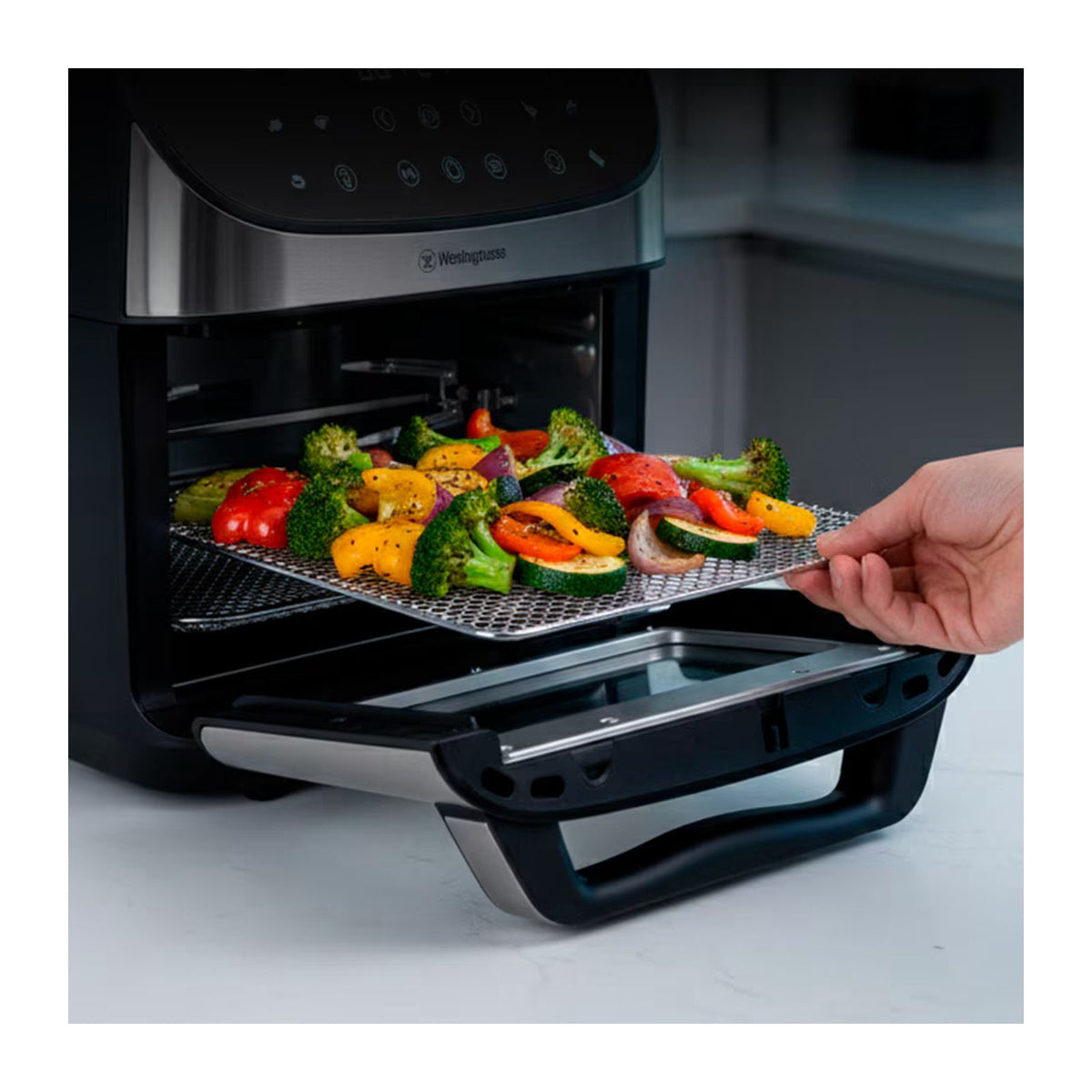 Horno Eléctrico Digital con Freidora de Aire Westinghouse 12 Litros Negro WKAF6103