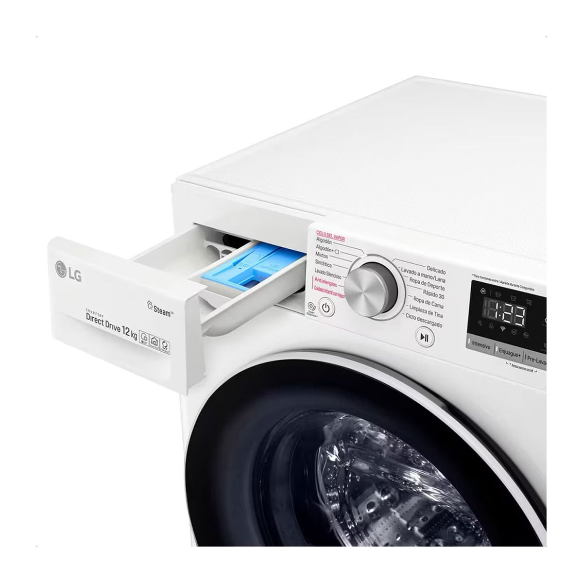 Lavadora LG AI DD 12 Kilos Carga Frontal Blanca WM12WVC4S6