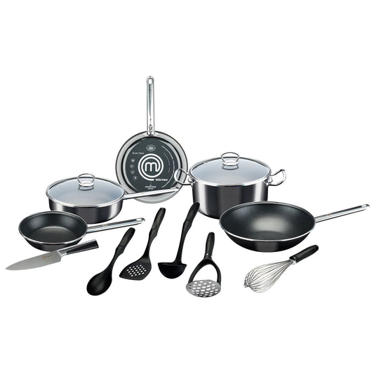 Batería de Cocina Vasconia Masterchef 13 Piezas de Vitroacero Negro 4036176