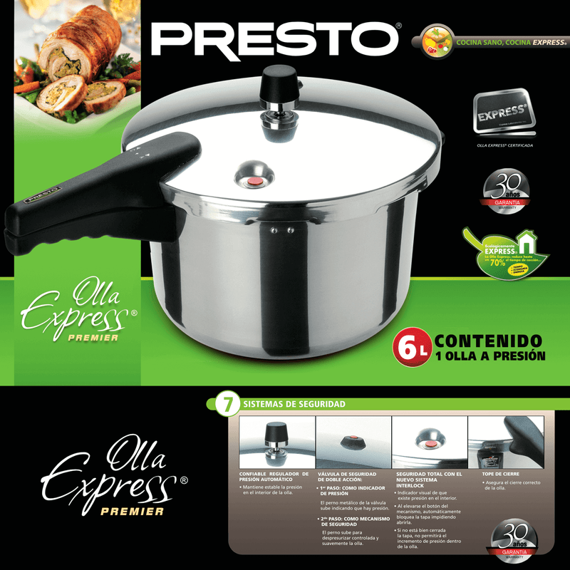 Olla de Presión Presto Premier 6 Litros Aluminio 75484 – MegaAudio