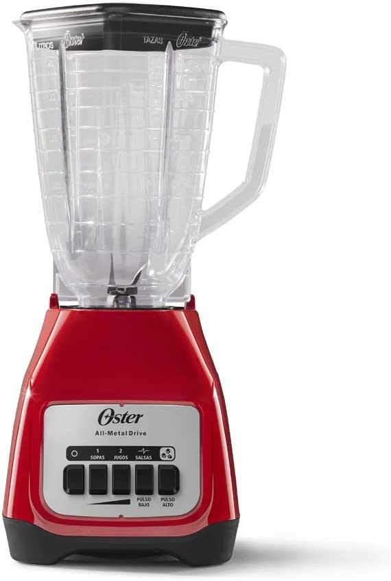 Licuadora Con Vaso de Plástico 1.25 Litros 2 Velocidades Oster BLSTKAP-RPB