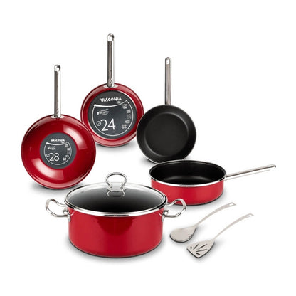 Batería de Cocina Vasconia Elegance de 8 Piezas de Vitroacero® Color Vino con Duraflon® PRO 4038187
