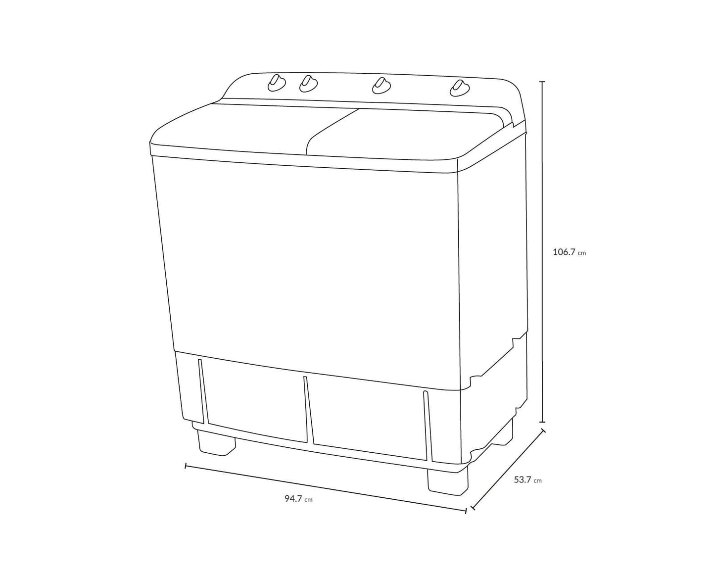 Lavadora Semiautomática Doble Tina 20 Kilos Winia DWM-K403PB