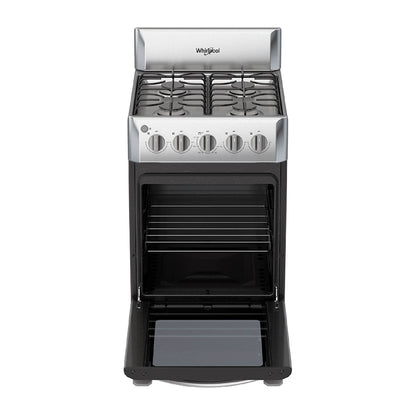 Estufa Whirlpool de gas al piso 20 pulgadas 4 quemadores gris WWR3000S