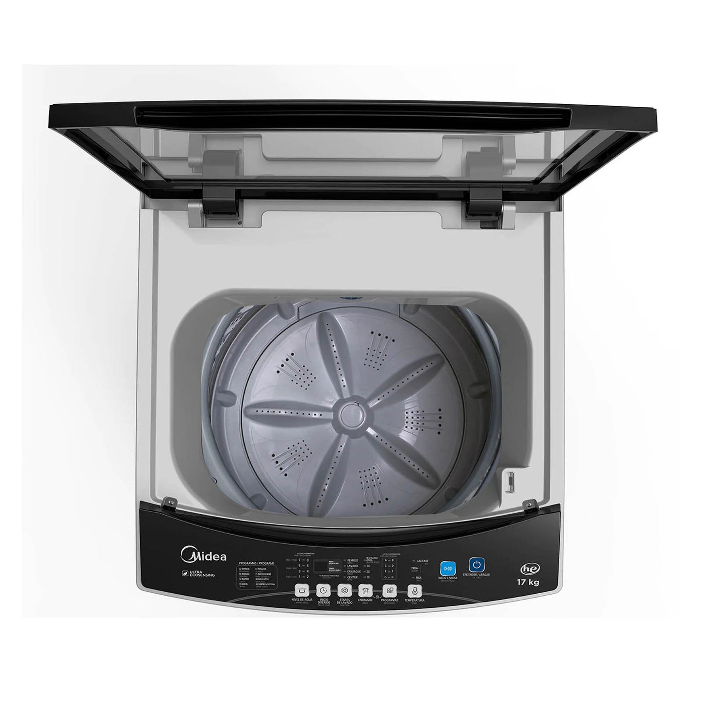 Lavadora Automática Carga Superior 17 Kilos Midea MLTI17N2SGDS