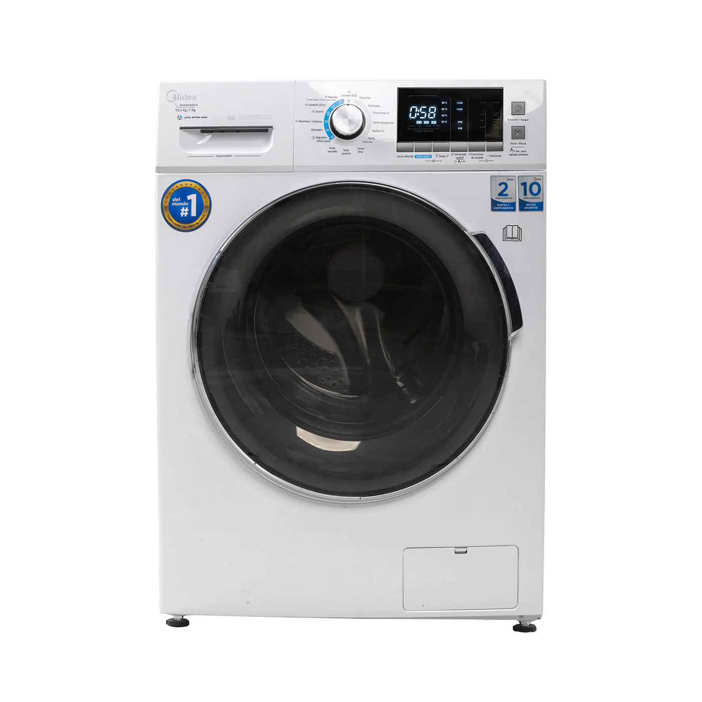 Lavasecadora Midea 10.2 kg Blanca Ultra Motion Wash Inverter MLCF102N2SNDW
