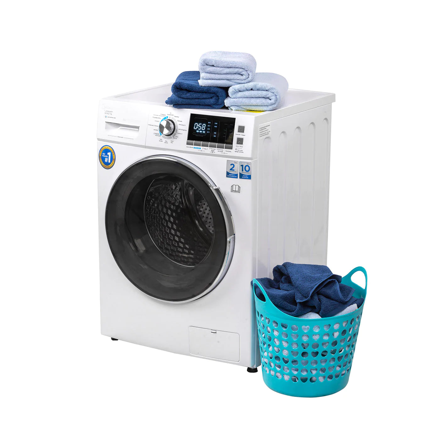 Lavasecadora Midea 10.2 kg Blanca Ultra Motion Wash Inverter MLCF102N2SNDW