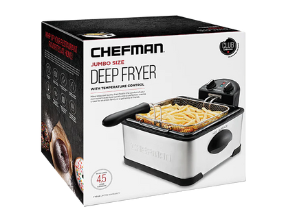 Freidora de Aceite Jumbo 4.5 Lts Chefman RJ-07-45-SS