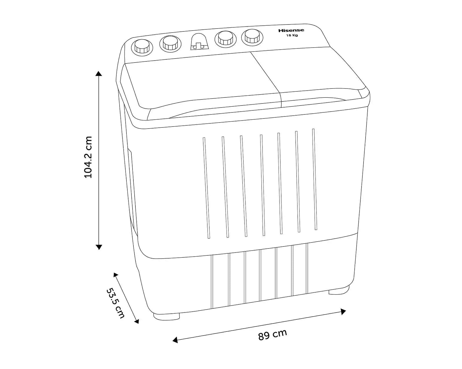 Lavadora Hisense Doble Tina 18 Kg Semi Automático 127v