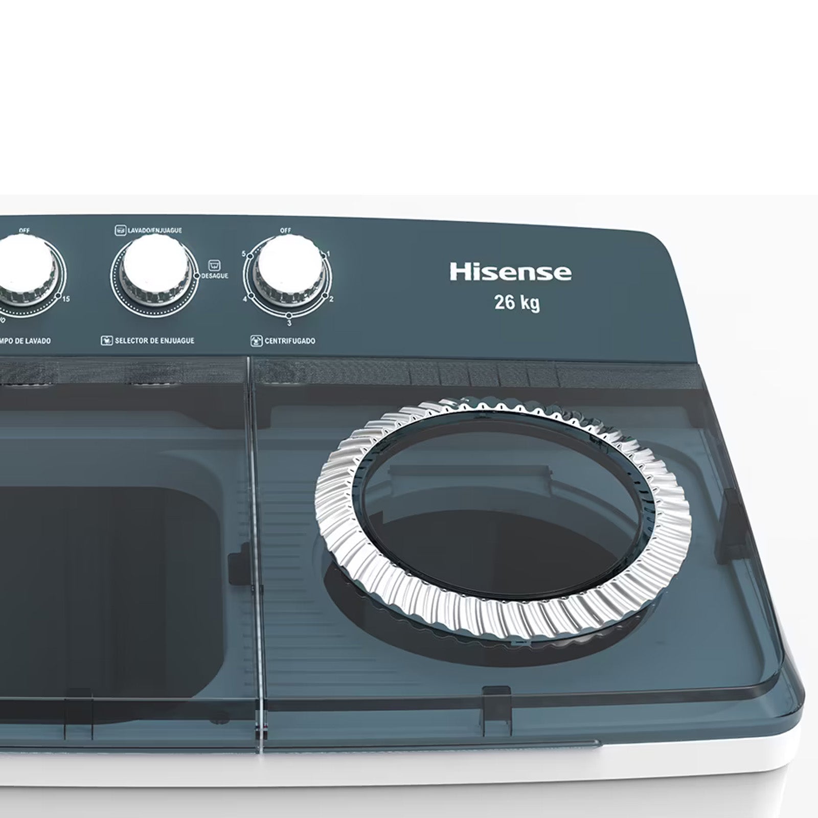 Lavadora Semiautomática Doble Tina 26 Kilos Hisense WSA2601PX – MegaAudio